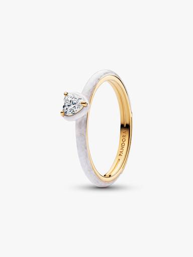 Hvit Chakra Hjerte Ring