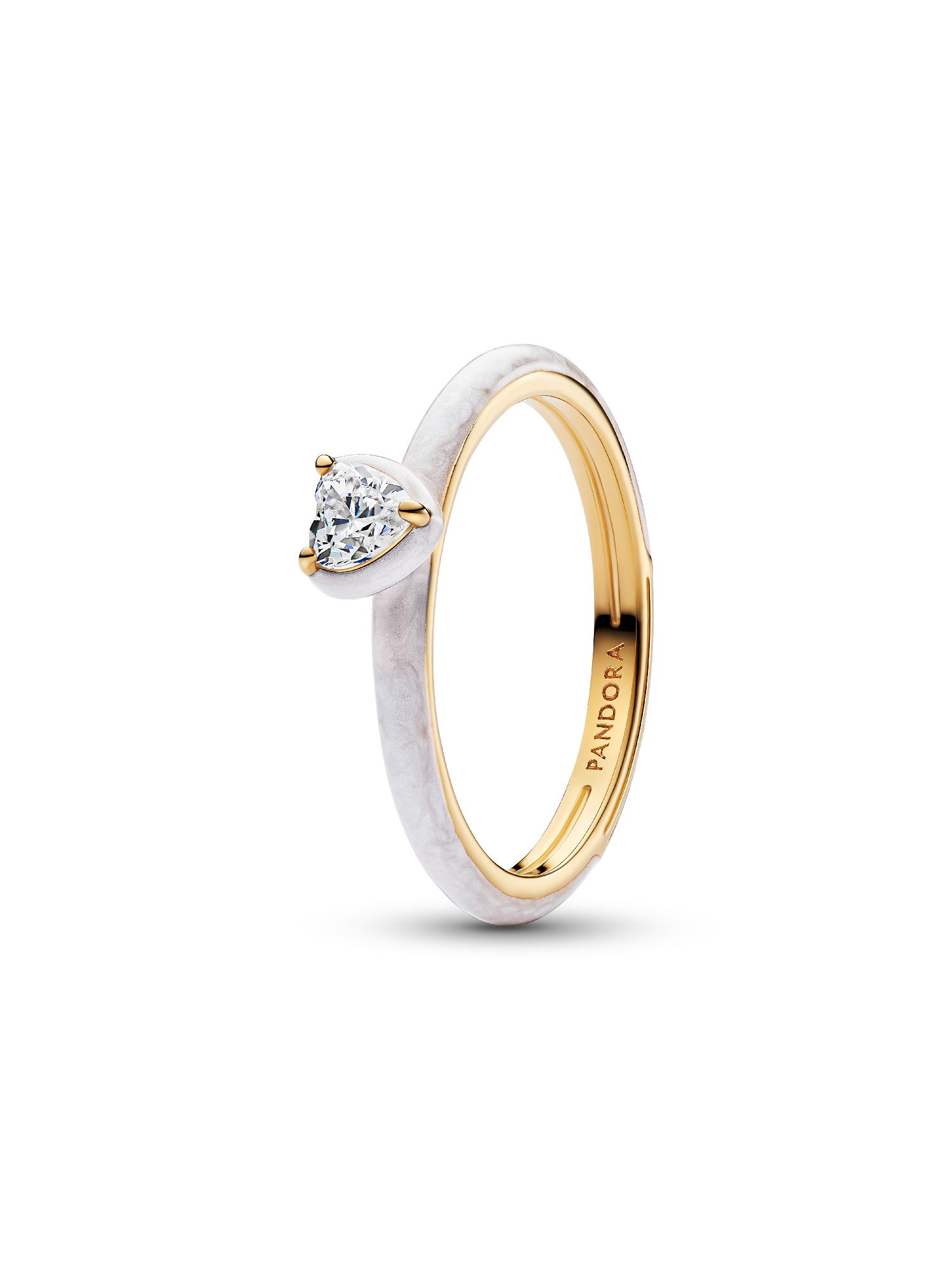 Hvit Chakra Hjerte Ring