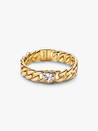 Hjerte Kubansk Kjede Ring