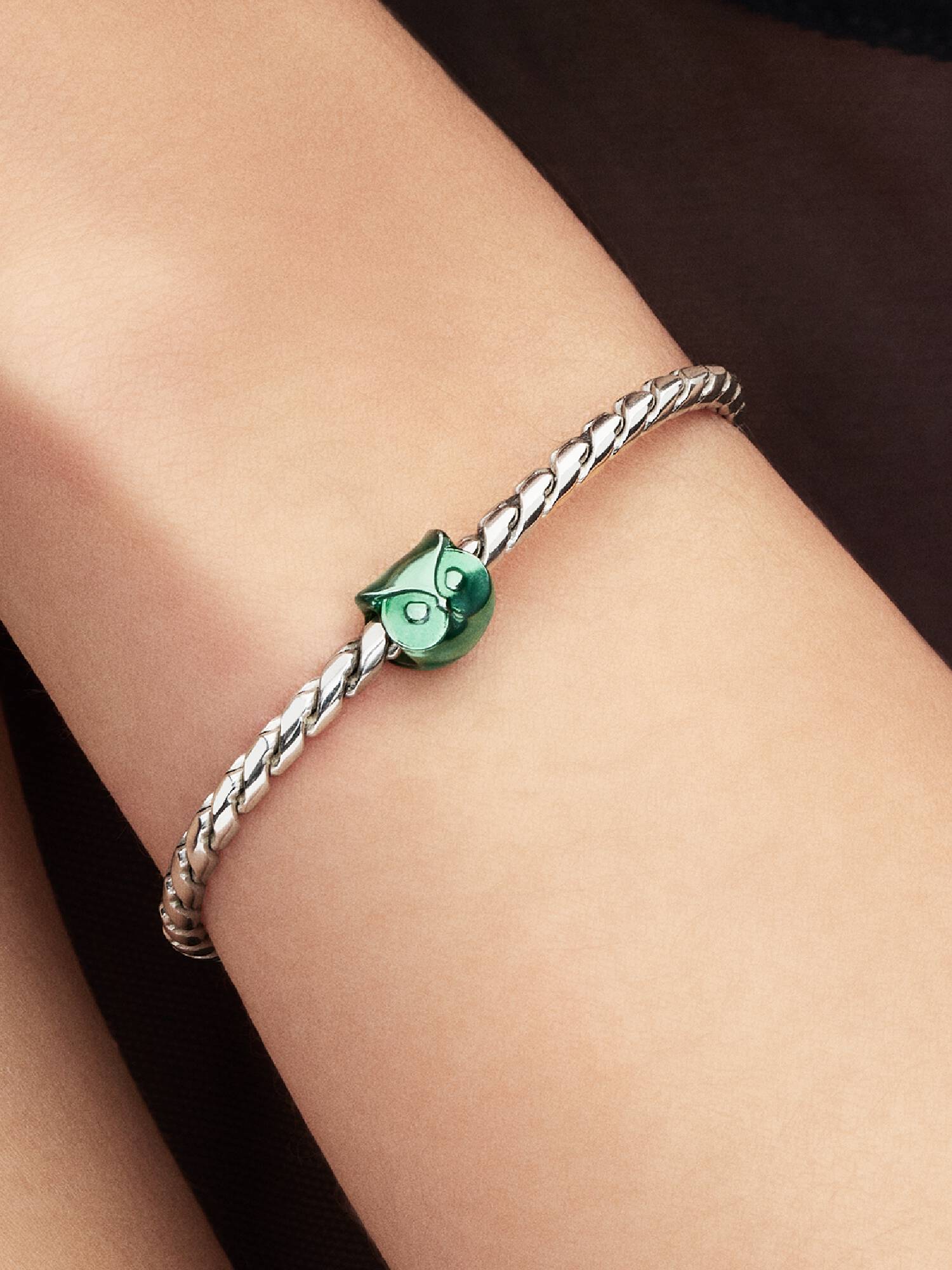 Grønn Ugle Mini Charm