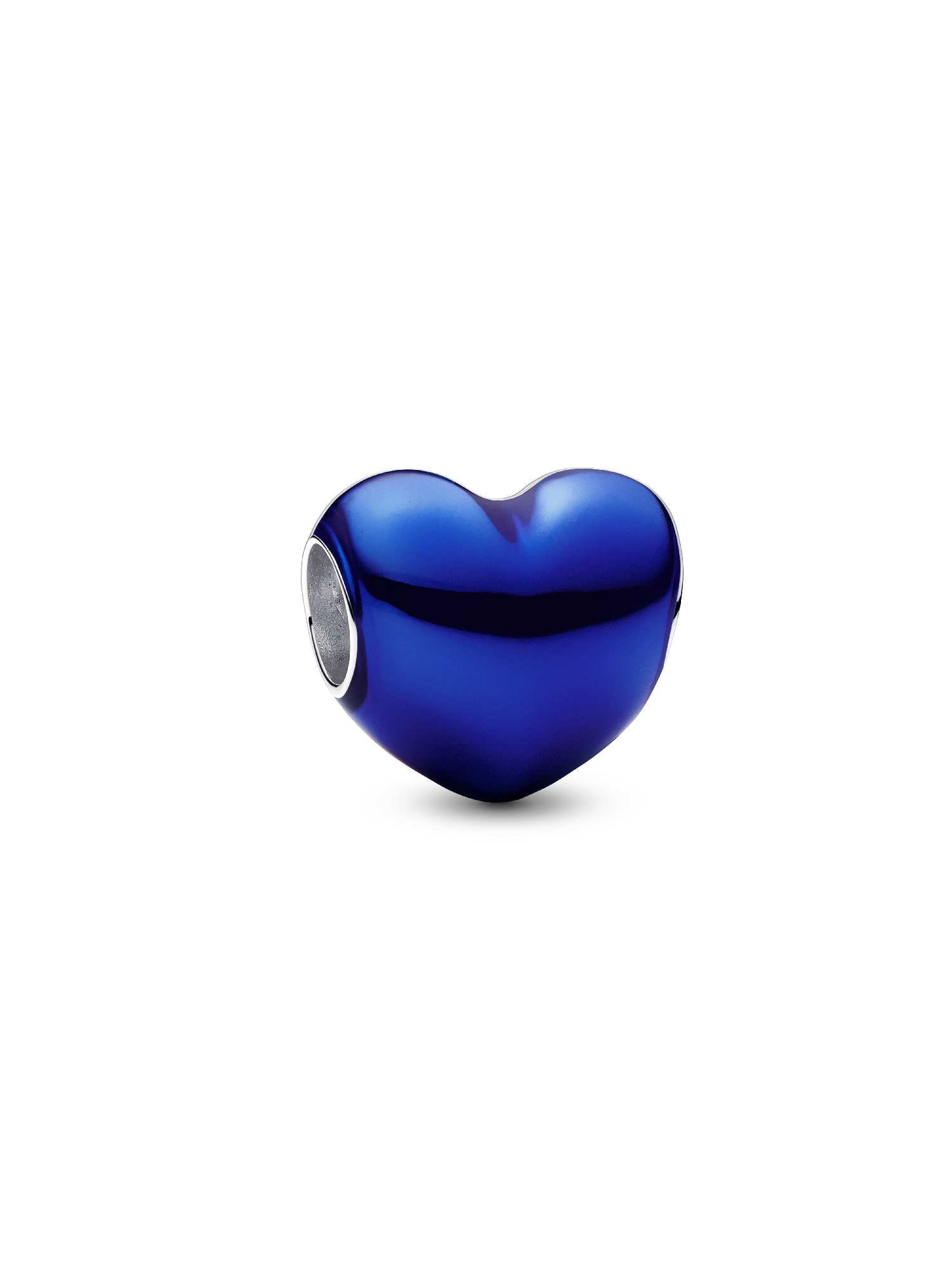 Metallisk Blått Hjerte Charm