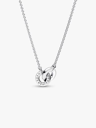 Pandora Signature Pavé Halskjede med Sammenkoblede Anheng
