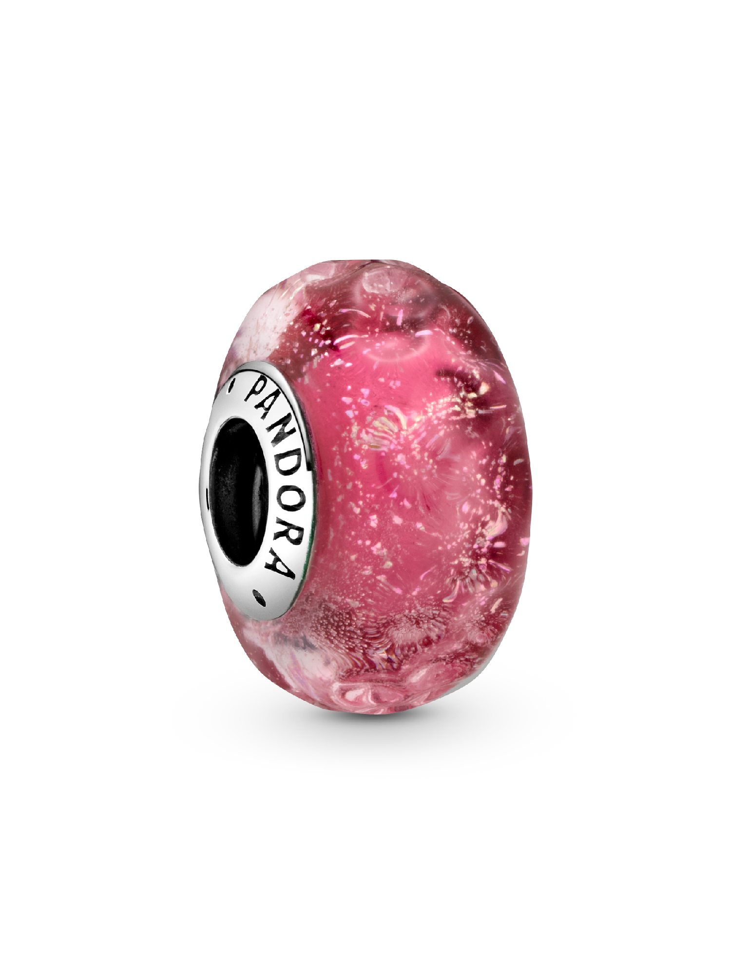 Bølget Fancy Rosa Muranoglass Charm