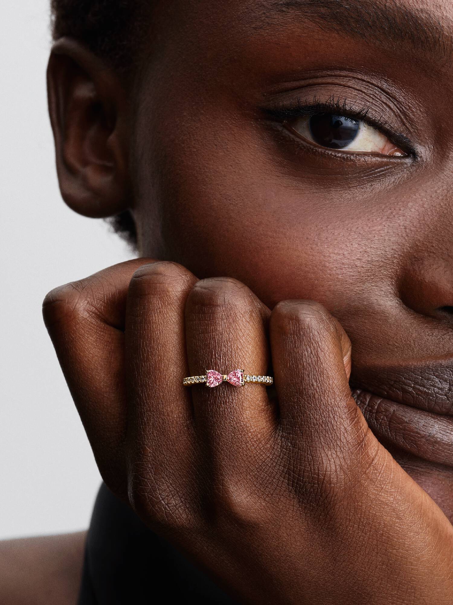 Funklende Pink Sløyfe Ring