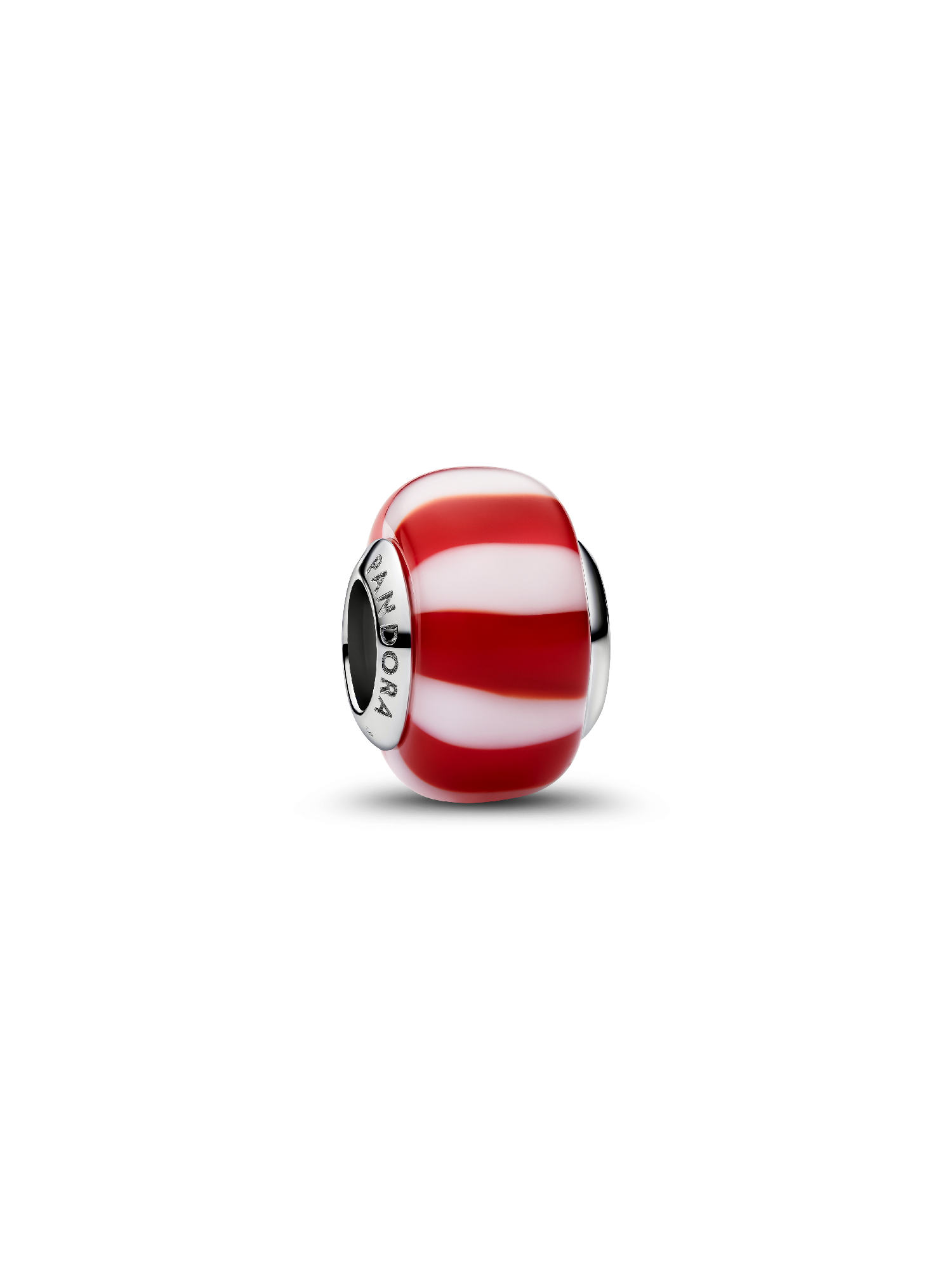 Rød Sukkertøystokk Muranoglass Charm 