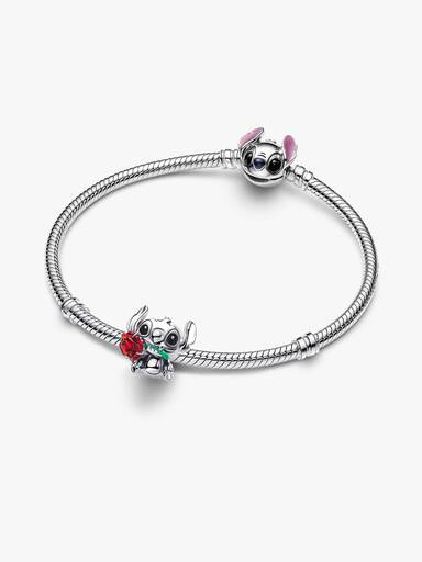 Disney Stitch Rose Muranoglass Charm