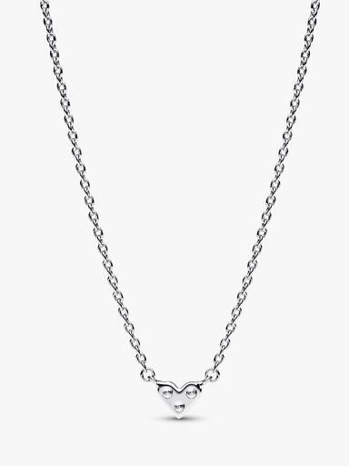 Hjerte med Tre Steiner Collier Halskjede