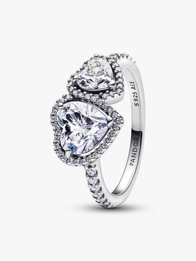 Funklende Halo Hjerter Ring