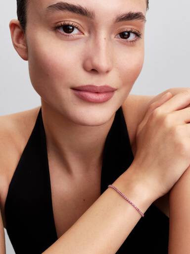 Rosa Lite Tennisarmbånd