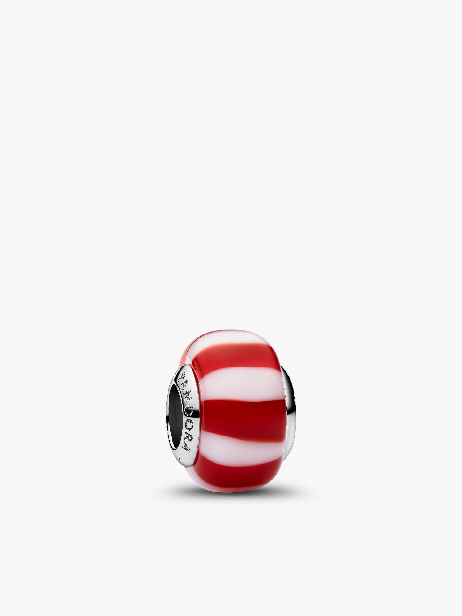 Rød Sukkertøystokk Muranoglass Charm 