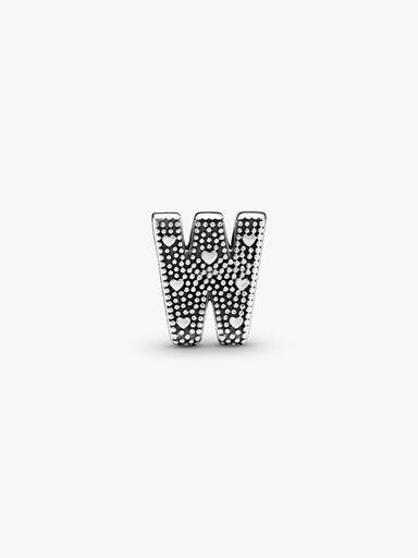 Letter W silver charm