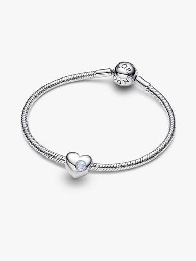 Havblå Stein Hjerte Charm