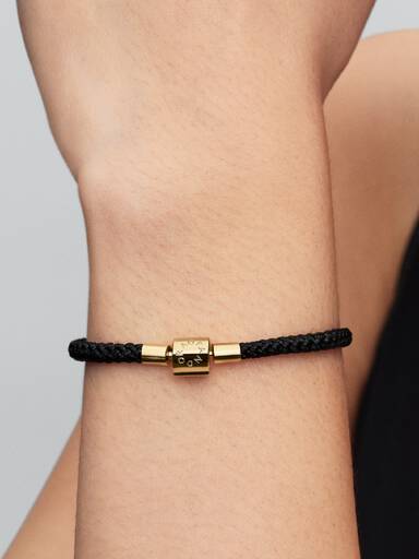 Armbånd med Blank Svart Snor
