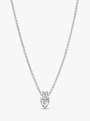 Dobbelt Hjerte Anheng Funklende Collier Halskjede