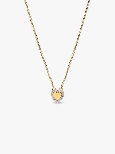 Funklende Hjerte Halo Collier Halskjede