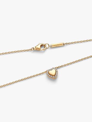 Funklende Hjerte Halo Collier Halskjede