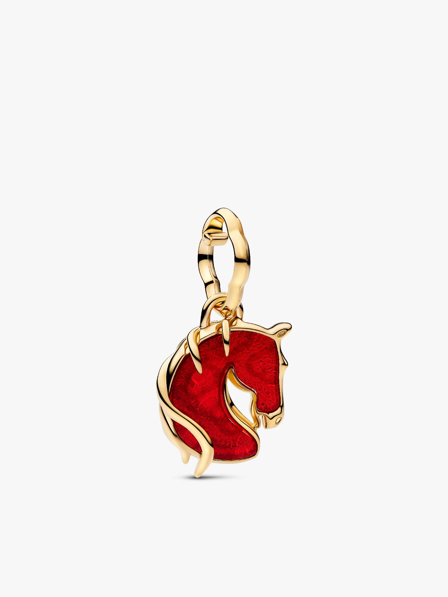 Rød Ildhest Muranoglass Hengende Charm
