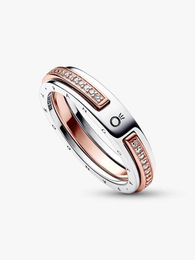 Pandora Signature Tofarget Logo og Pavé Ring