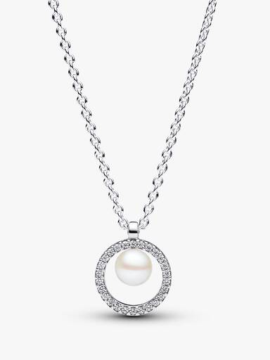 Behandlet Ferskvannskulturperle og Pavé Collier Halskjede