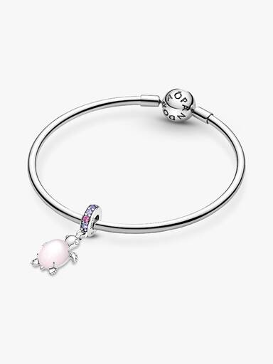Muranoglass Rosa Havskilpadde Hengende charm