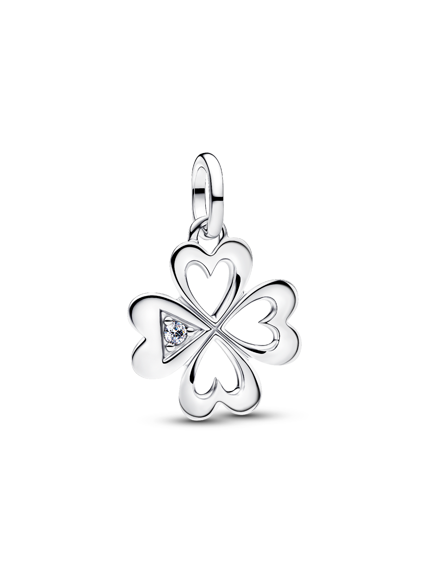 Hjerte Firkløver Medaljong Charm