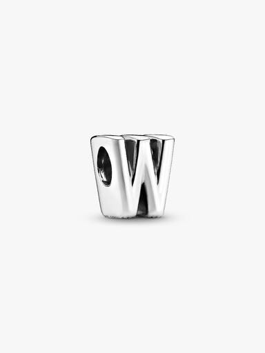 Letter W silver charm