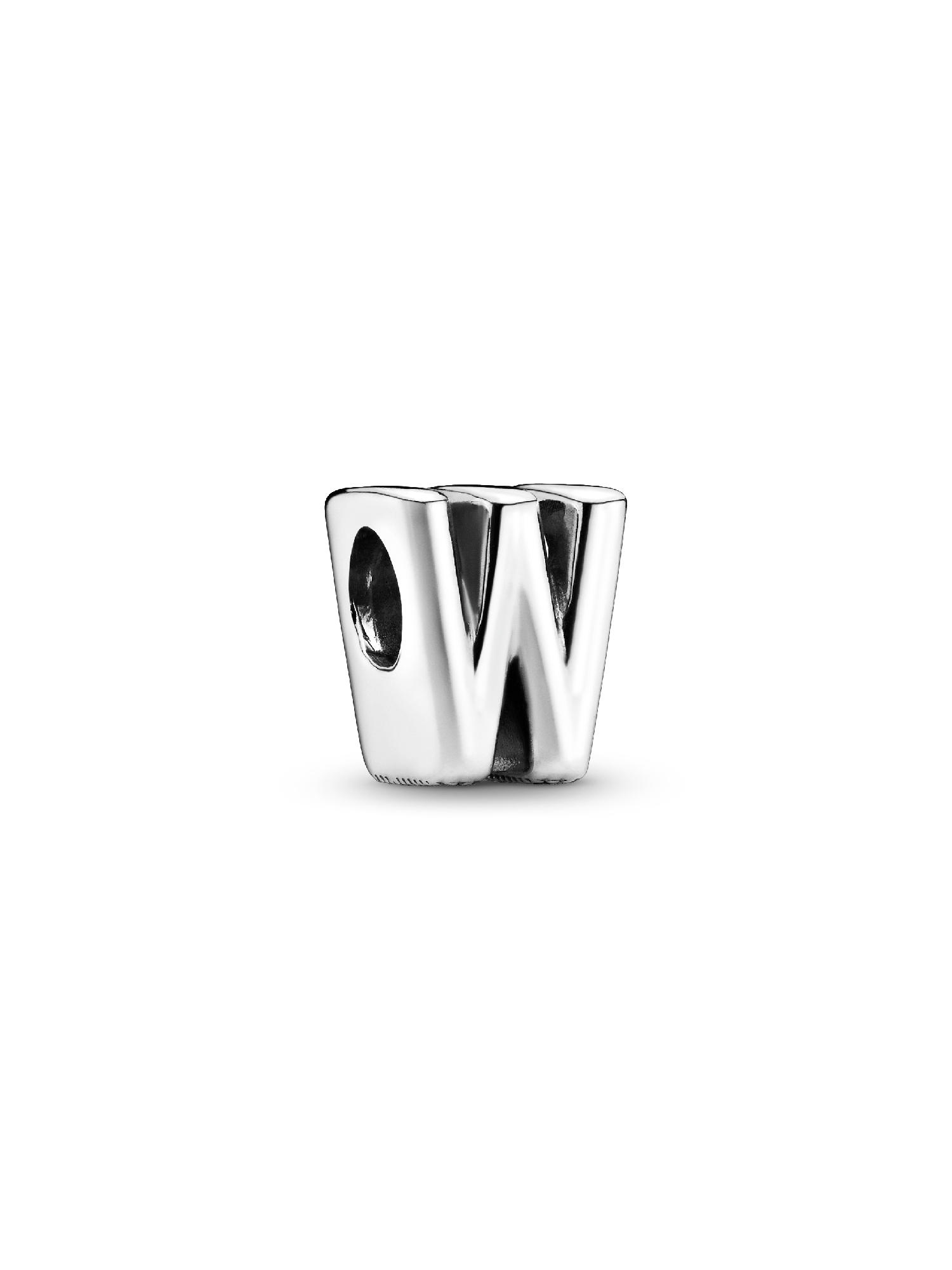 Letter W silver charm