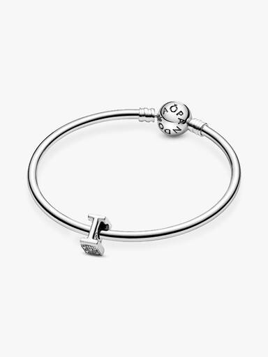 Letter I silver charm