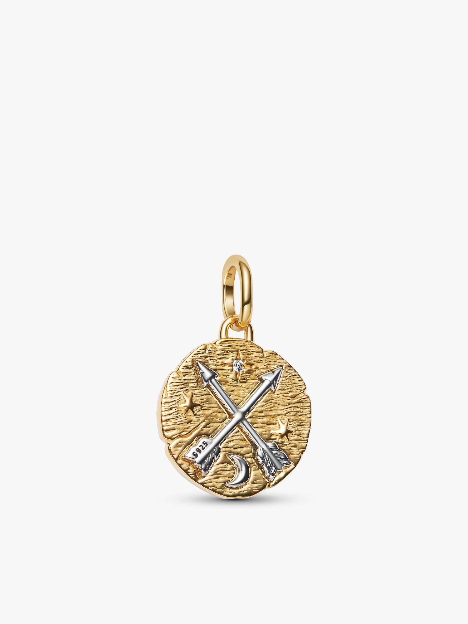 Piler i Kryss Medaljong Charm