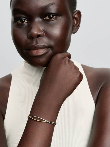 Sammenflettet Tofarget Åpent Bangle