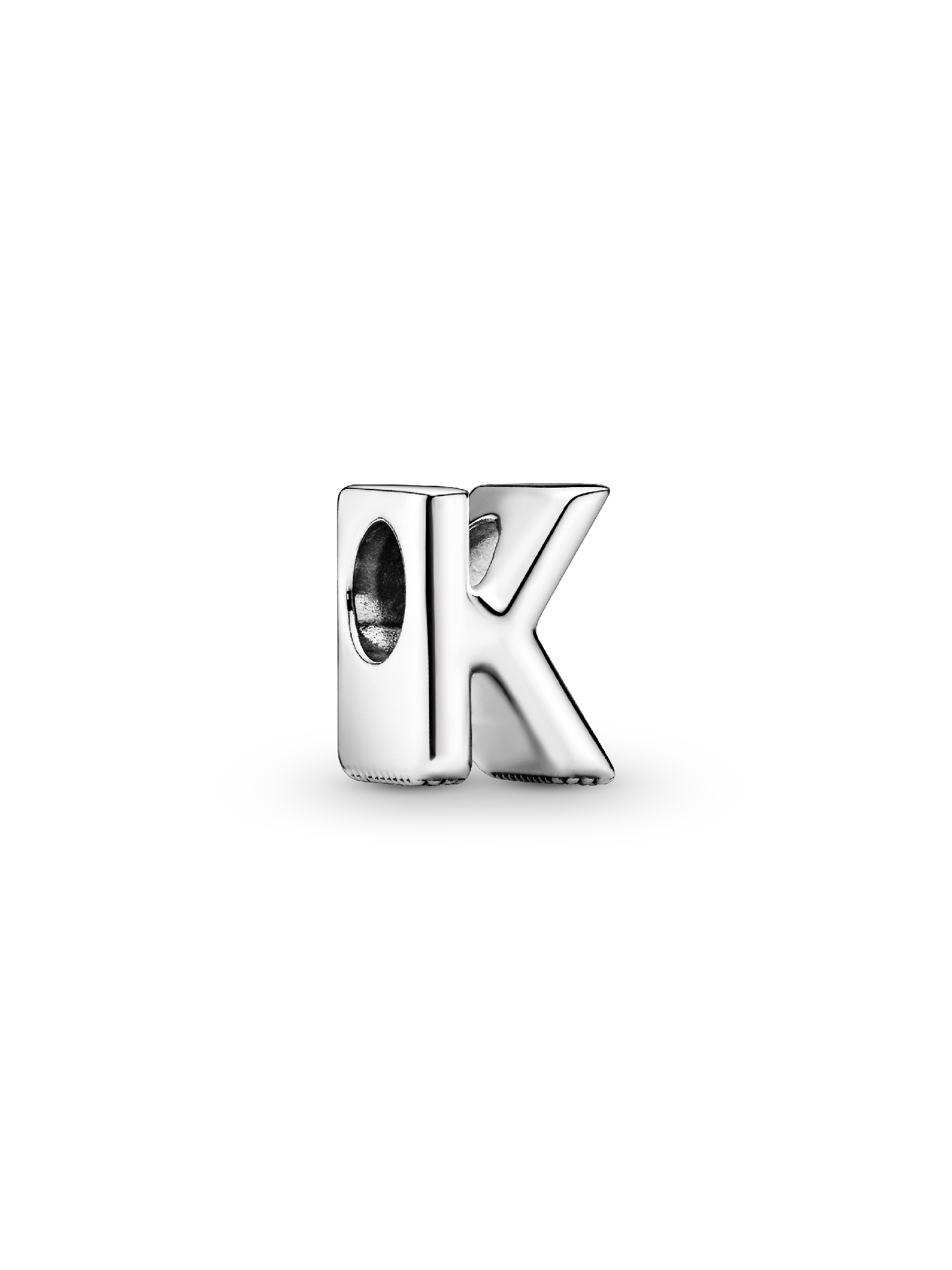 Letter K silver charm