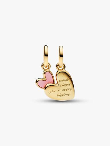 Pink Delbar Mor og Datter Hengende Charm