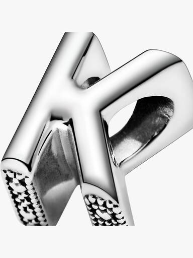 Letter K silver charm