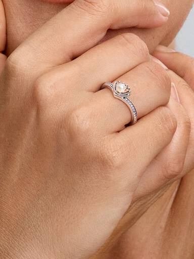 Disney Princess Ariel Skjell Behandlet Ferskvannskulturperle Ring