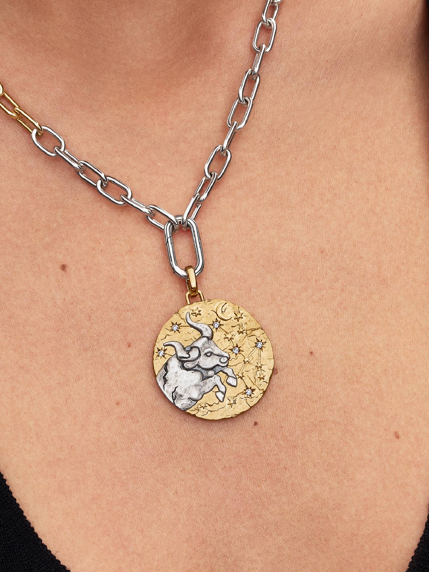 Stjernetegnet Tyren Oversized Medaljong Charm