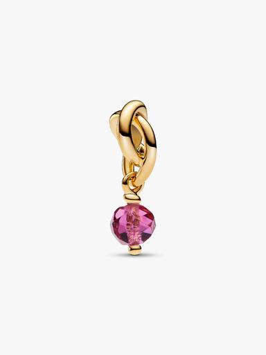 Oktober Fasettert Rosa Evighetssirkel Hengende Charm