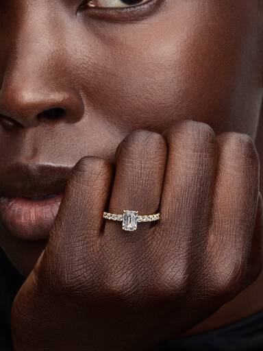 Rektangulær Funklende Sirkel Ring