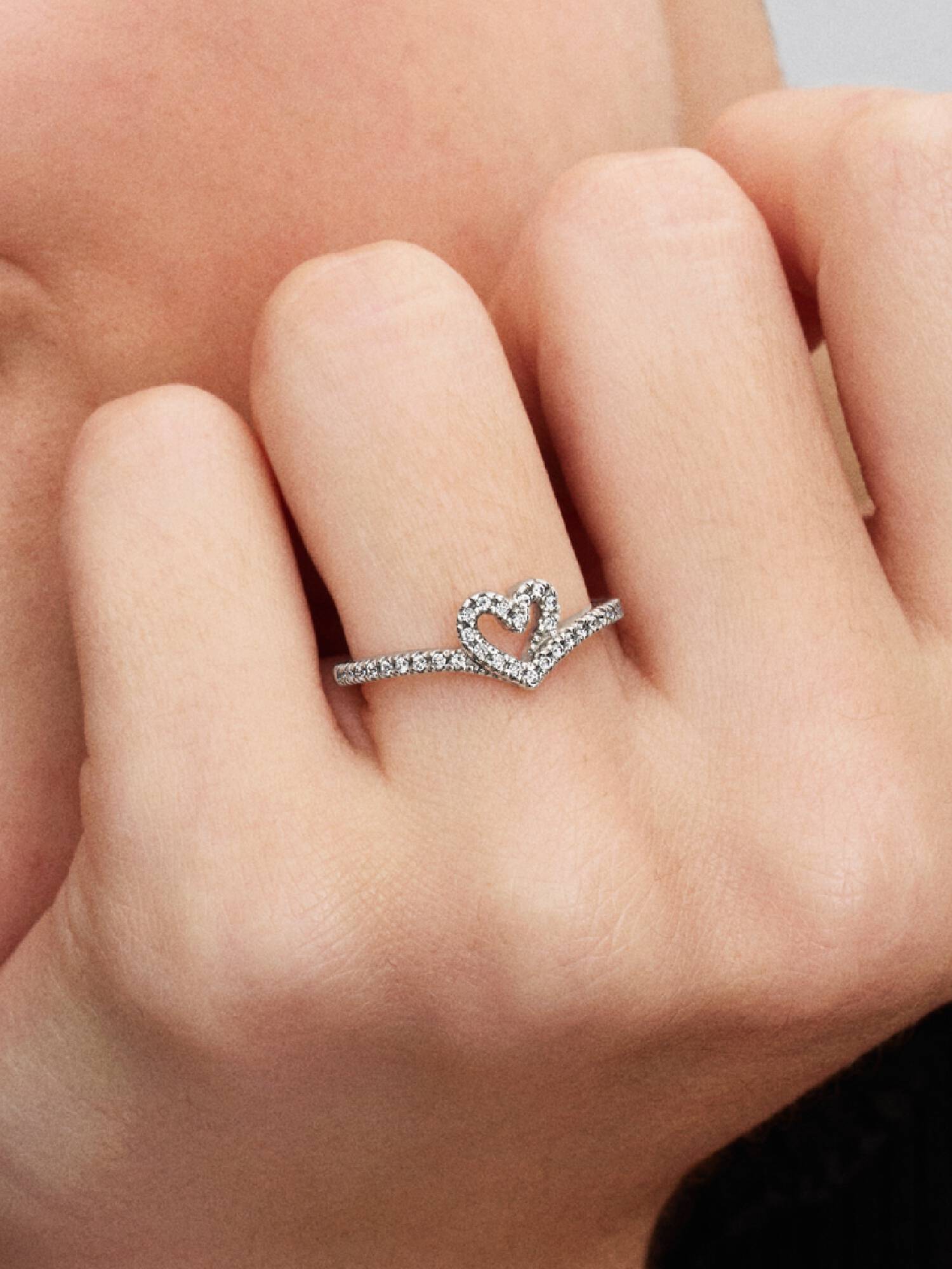 Funklende Ønskebein Hjerteformet Ring