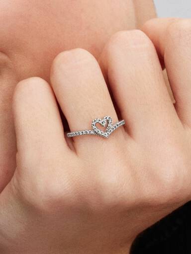 Funklende Ønskebein Hjerteformet Ring