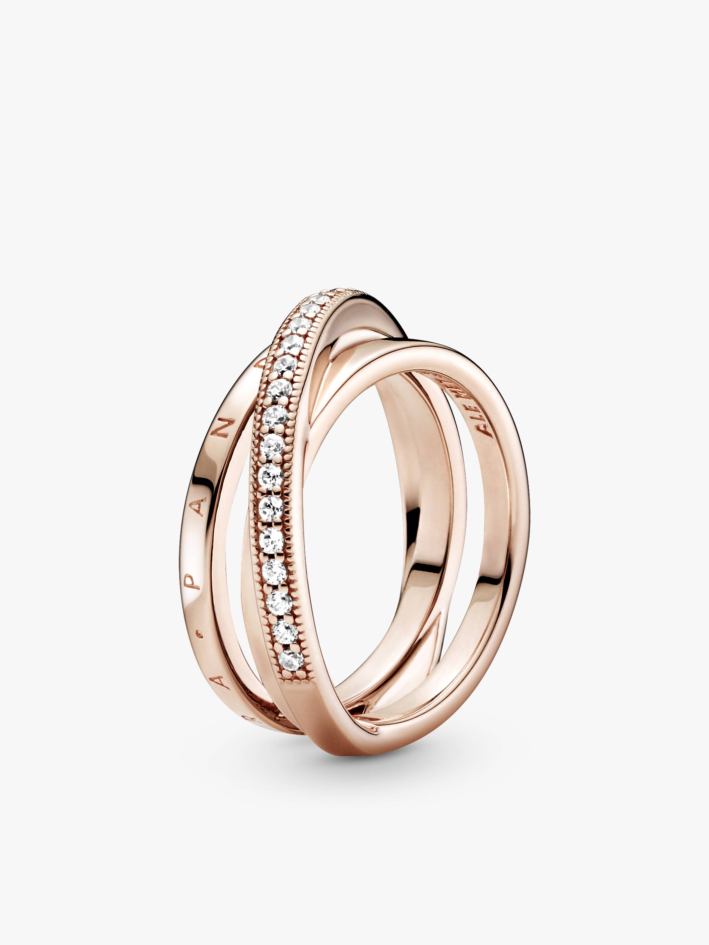 Crossover Pavé Trippel Bånd Ring