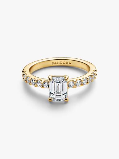 Rektangulær Funklende Sirkel Ring