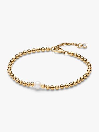 Behandlet Ferskvannskulturperle og Sølvkuler Armbånd