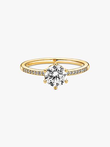 Klar Funklende Krone Solitaire Ring