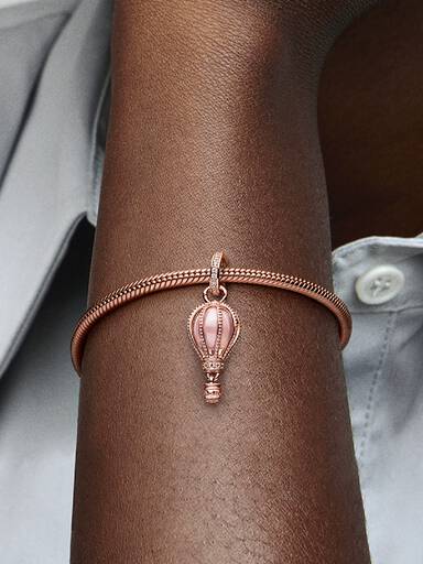 Funklende Rosa Luftballong Hengende Charm