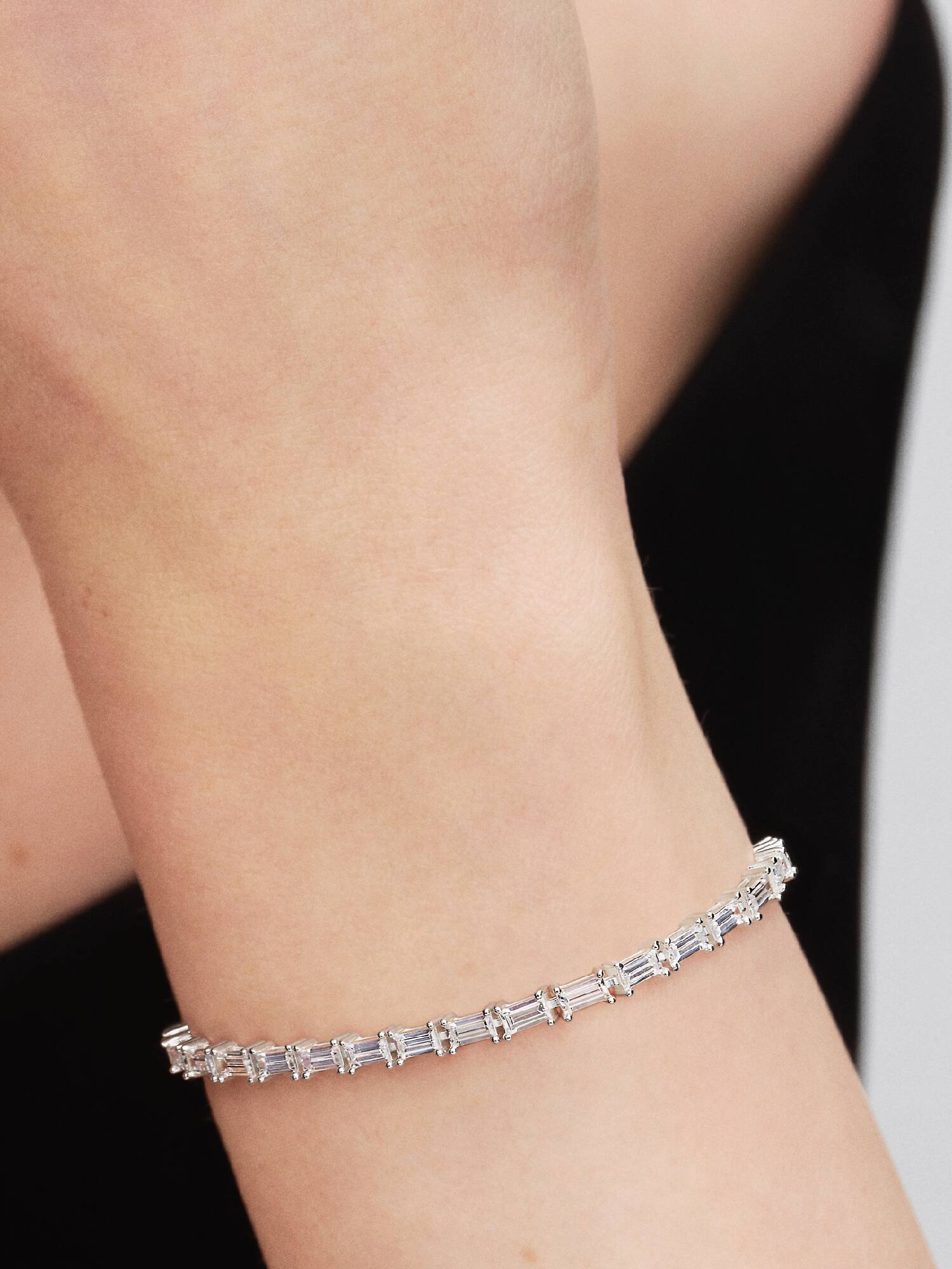 Funklende Baguette Tennisarmbånd