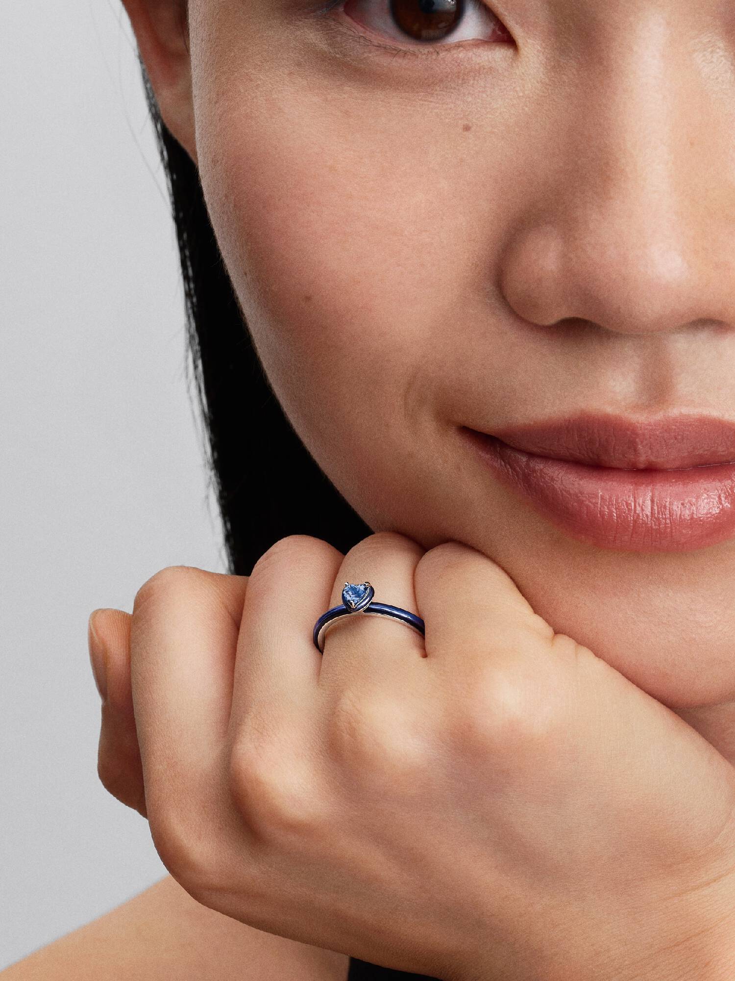 Blå Chakra Hjerte Ring