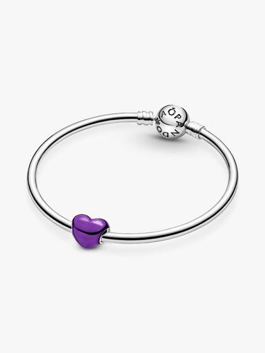 Metallisk Purpurfarget Hjerte Charm
