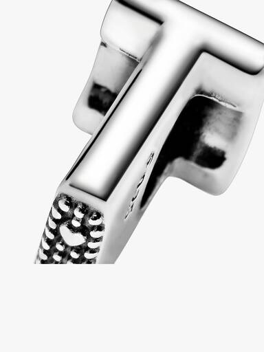 Letter T silver charm