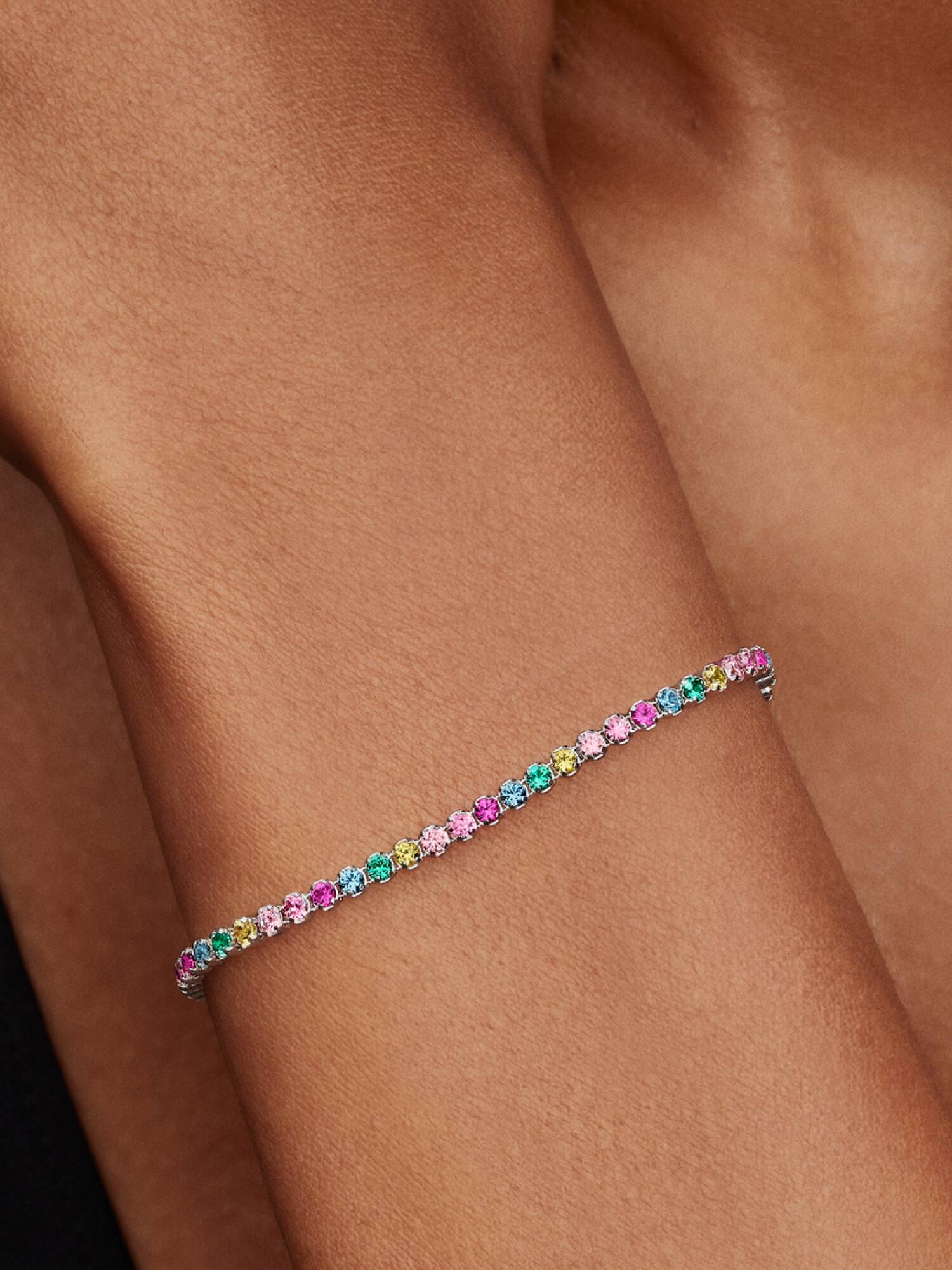 Regnbuefarget Tennisarmbånd 