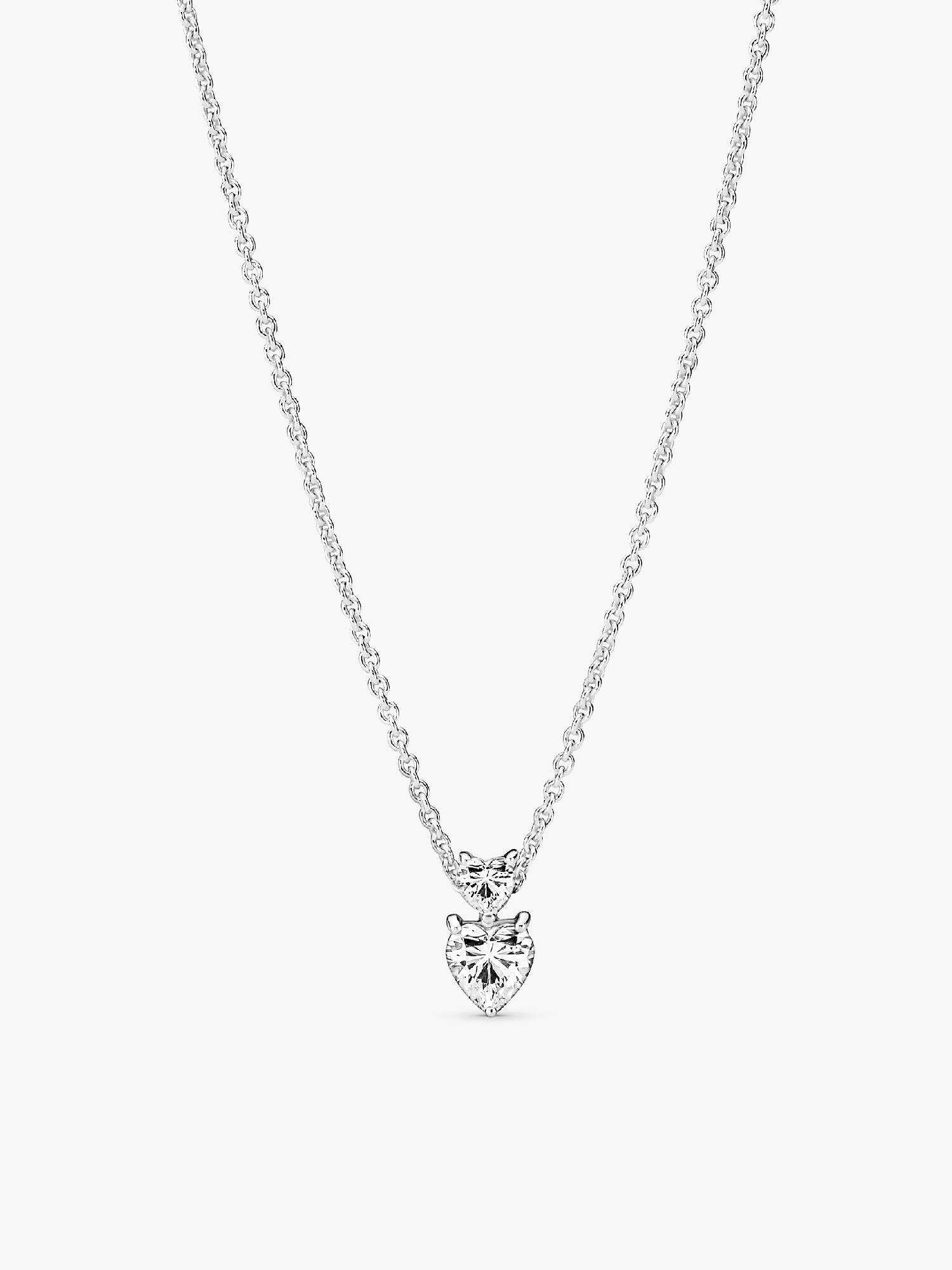 Dobbelt Hjerte Anheng Funklende Collier Halskjede